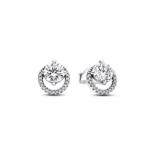 Pandora Sparkling Round Halo korvakorut 291248C01-1