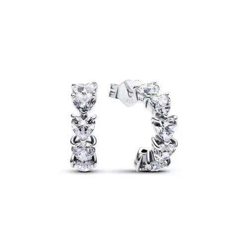 Pandora Sparkling Hearts Open Hoop Ohrringe 293657C01-1