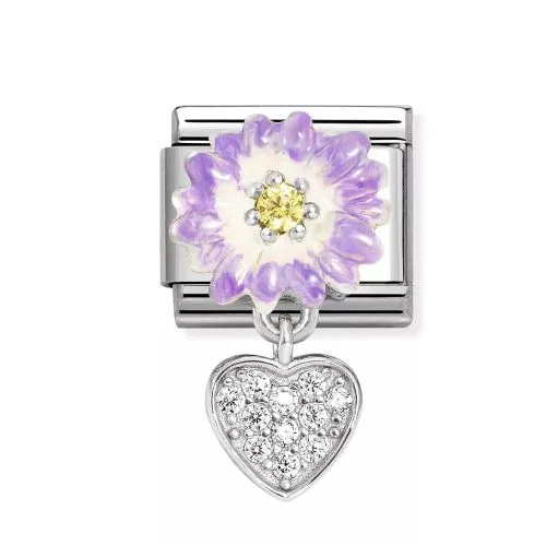 Nomination Classic Silvershine Charms Lilac Daisy 331814/10