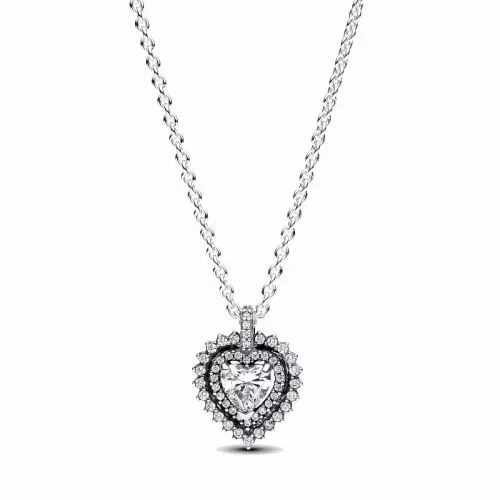 Pandora Timeless Sparkling Heart Halo kaulakoru 393099C01-45-1