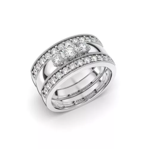 Festive Ariel Set timanttisormus, platina 402-428-073-PT