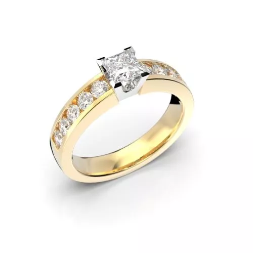 Festive Wanjatar Princess timanttisormus, kelta- ja valkokulta 408-090-KV