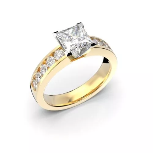 Festive Wanajatar Princess timanttisormus, kelta- ja valkokulta 408-150-KV