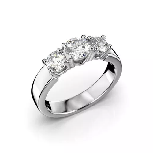 Festive Trilogy Trend timanttisormus, platina 445-100FL-PT