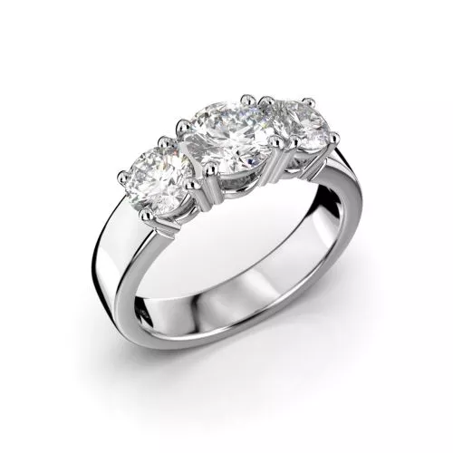 Festive Trilogy Trend timanttisormus, valkokulta 445-150FL-VK