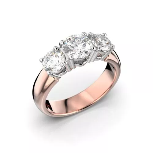 Festive Trilogy Soft timanttisormus, puna- ja valkokulta 445-150PP-PV