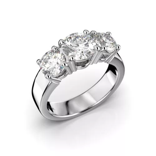 Festive Trilogy Trend timanttisormus, valkokulta 445-200FL-VK