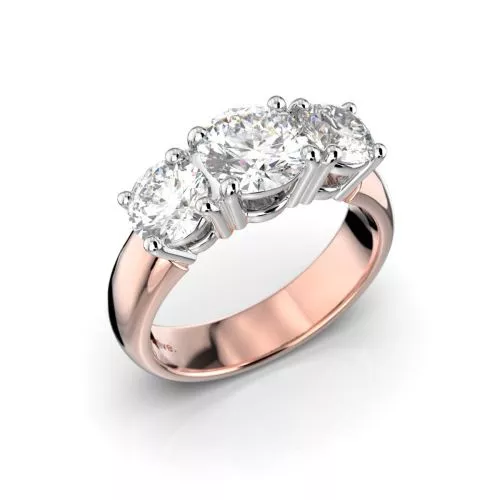 Festive Trilogy Soft timanttisormus, puna- ja valkokulta 445-200PP-PV