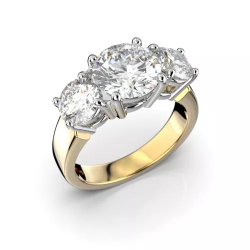 Festive Trilogy Trend timanttisormus, kelta- ja valkokulta 445-340FL-KV