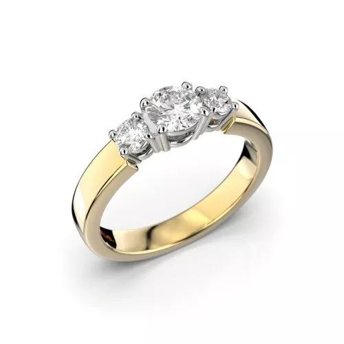 Festive Trilogy Trend timanttisormus, kelta- ja valkokulta 446-060FL-KV