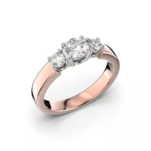 Festive Trilogy Trend timanttisormus, puna- ja valkokulta 446-060FL-PV