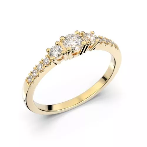 Festive Aurora timanttisormus, keltakulta 505-033-KK