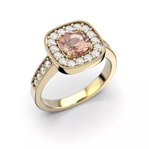 Festive Carolina sormus, keltakulta / granaatti 514-126G-KK