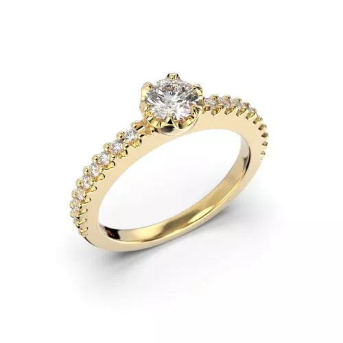 Festive Juliette timanttisormus, keltakulta 517-058-KK
