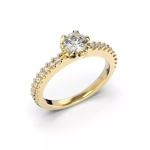 Festive Juliette timanttisormus, keltakulta 517-068-KK