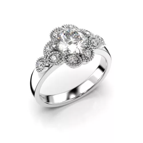 Festive Lotus Superior timanttisormus, platina 524-045-PT