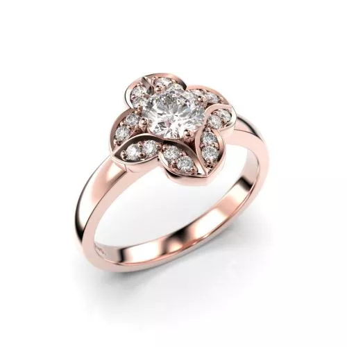 Festive Magnolia timanttisormus, punakulta 527-061-PK