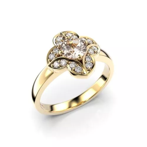 Festive Magnolia Diamant Ring / Morganit 14-527-061M-KK-HSI1-1