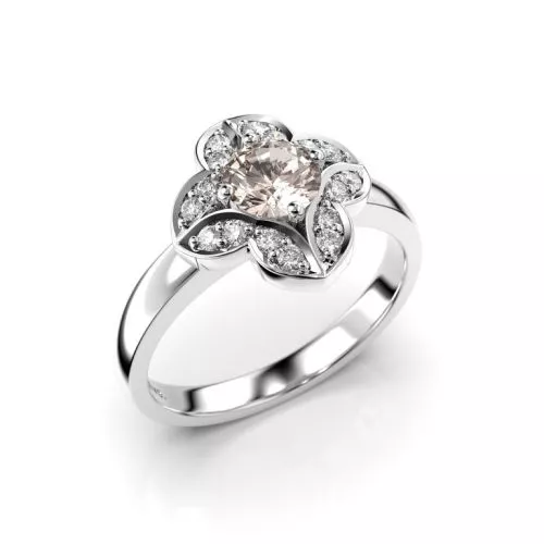 Festive Magnolia Diamant Ring / Morganit 14-527-061M-VK-HSI1-1
