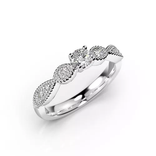 Festive Esther timanttisormus, platina 530-035-PT