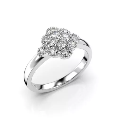 Festive Little Lotus timanttisormus, platina 541-020-PT