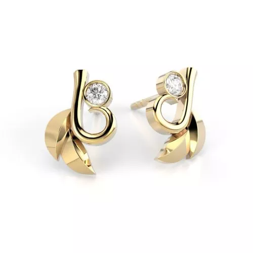 Festive Garden timanttikorvakorut, keltakulta 545-006K-KK