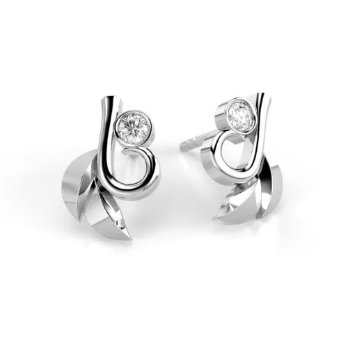 Festive Garden timanttikorvakorut, valkokulta 545-006K-VK