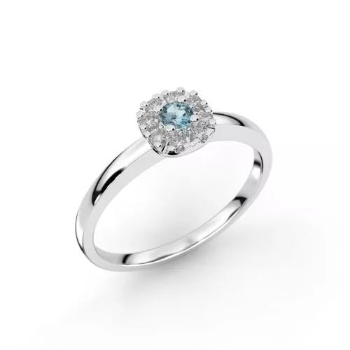 Festive Jasmin Akvamariini timanttisormus, platina 562-015A-PT