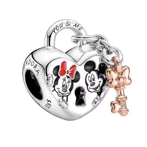 Pandora Disney Mickey Mouse & Minnie Mouse Padlock Charme 780109C01-1