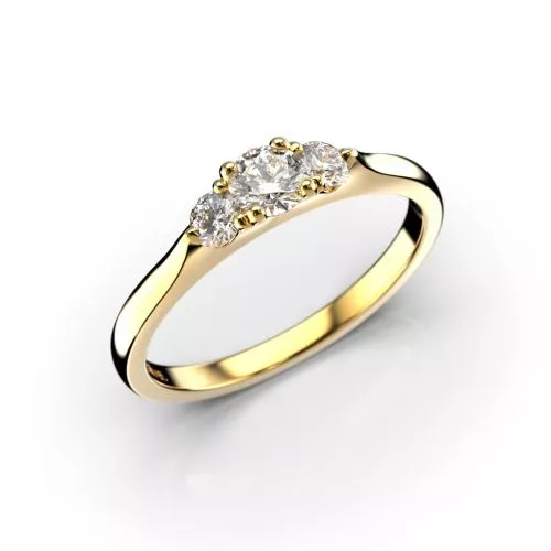 Festive Megan timanttisormus, keltakulta 571-034-KK