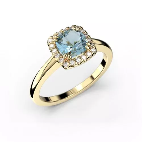 Festive Elsa Diamant Ring /  Aquamarin 14-587-090A-KK-HSI1-1