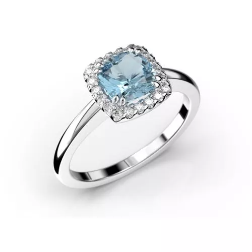 Festive Elsa Diamant Ring /  Aquamarin 14-587-090A-VK-HSI1-1