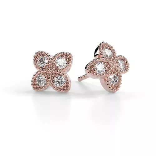 Festive Lotus timanttikorvakorut, punakulta 590-024K-PK