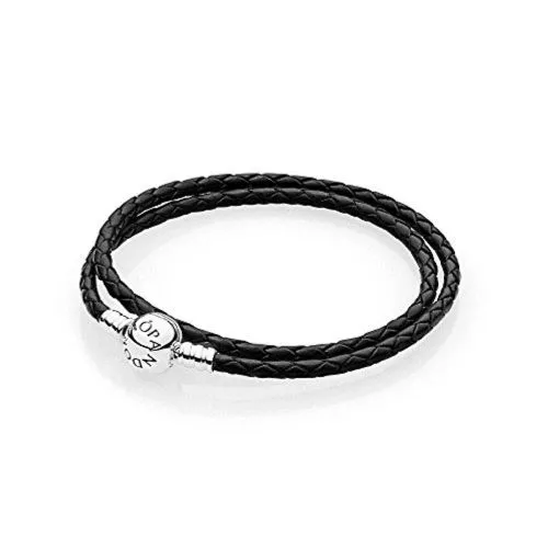 Pandora Double Black Leather Armband 590745CBK-D2-1