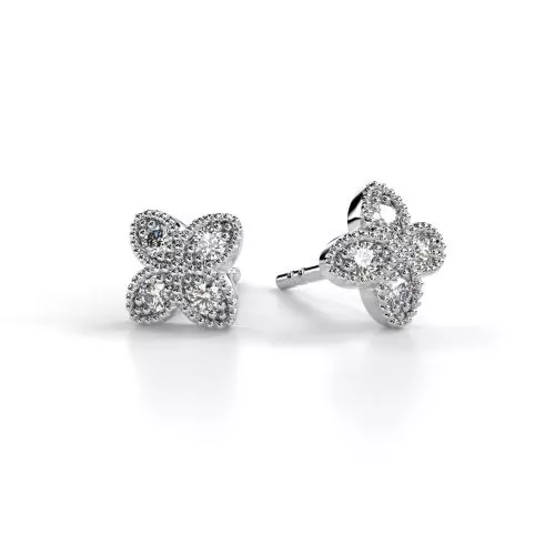 Festive Lotus timanttikorvakorut, valkokulta 591-012K-VK