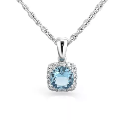 Festive Elsa timantti-akvamariiniriipus, platina 592-090A-PT