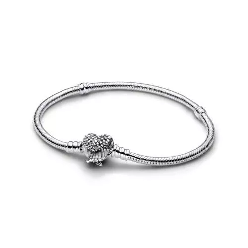 Pandora Heart Wings Clasp Snake Chain Armband 16 cm 593680C01-1