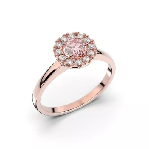 Festive Isabella Morganiitti timanttisormus, punakulta 594-042M-PK