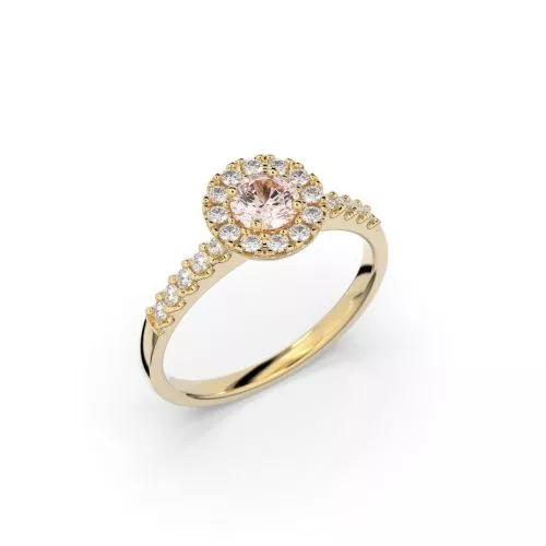 Festive Isabella Morganiitti timanttisormus, keltakulta 595-052M-KK