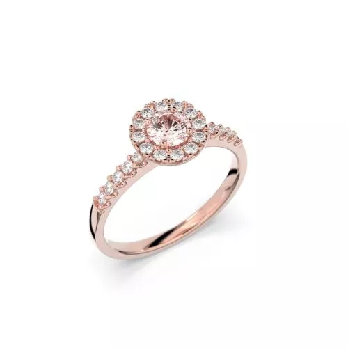 Festive Isabella Morganiitti timanttisormus, punakulta 595-052M-PK