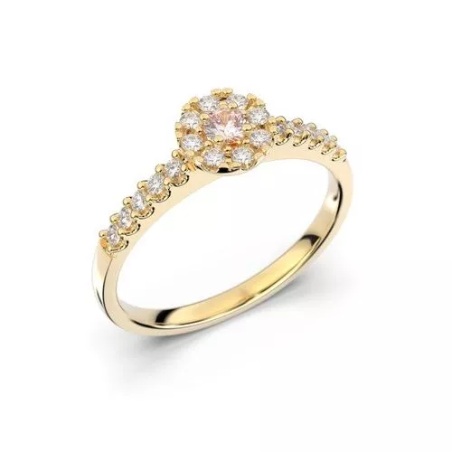 Festive Bella sormus, keltakulta / morganiitti 607-025M-KK