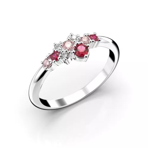 Festive Nelly Pink timanttisormus, platina 609-019P-PT