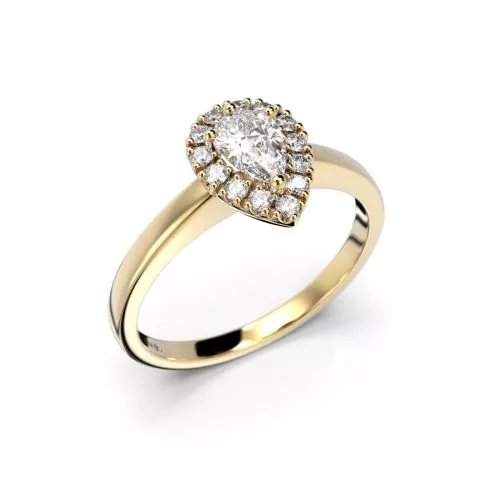 Festive Penelope timanttisormus, keltakulta 640-043-KK