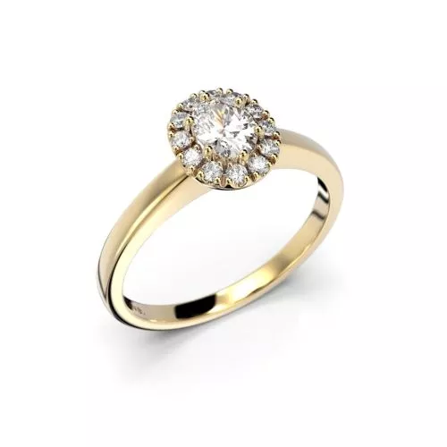 Festive Veronica timanttisormus, keltakulta 642-042-KK