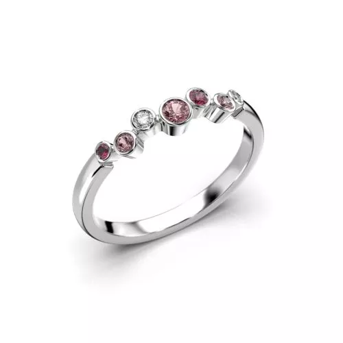 Festive Drop Pink timanttisormus, platina 644-015P-PT