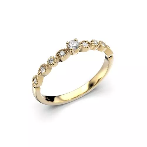 Festive Astrid timanttisormus, keltakulta 648-013-KK