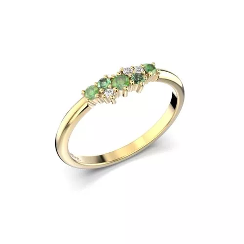 Festive Nadja Green timanttisormus, keltakulta 650-018G-KK