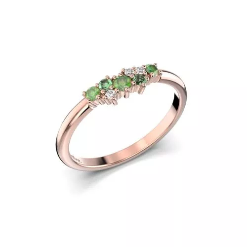 Festive Nadja Green timanttisormus, punakulta 650-018G-PK