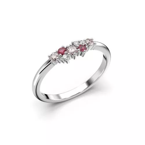 Festive Nadja Pink timanttisormus, platina 650-018P-PT