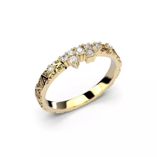 Festive Routa Rakka Sivu timanttisormus, keltakulta 666-015-KK